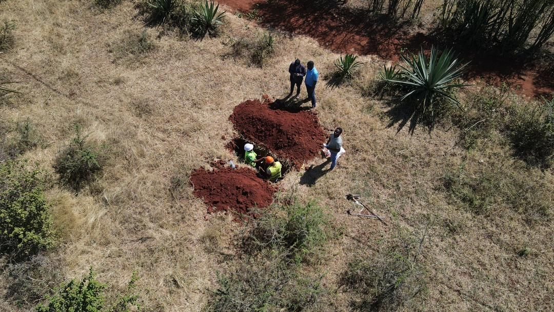Aerial drone view used for topographic survey